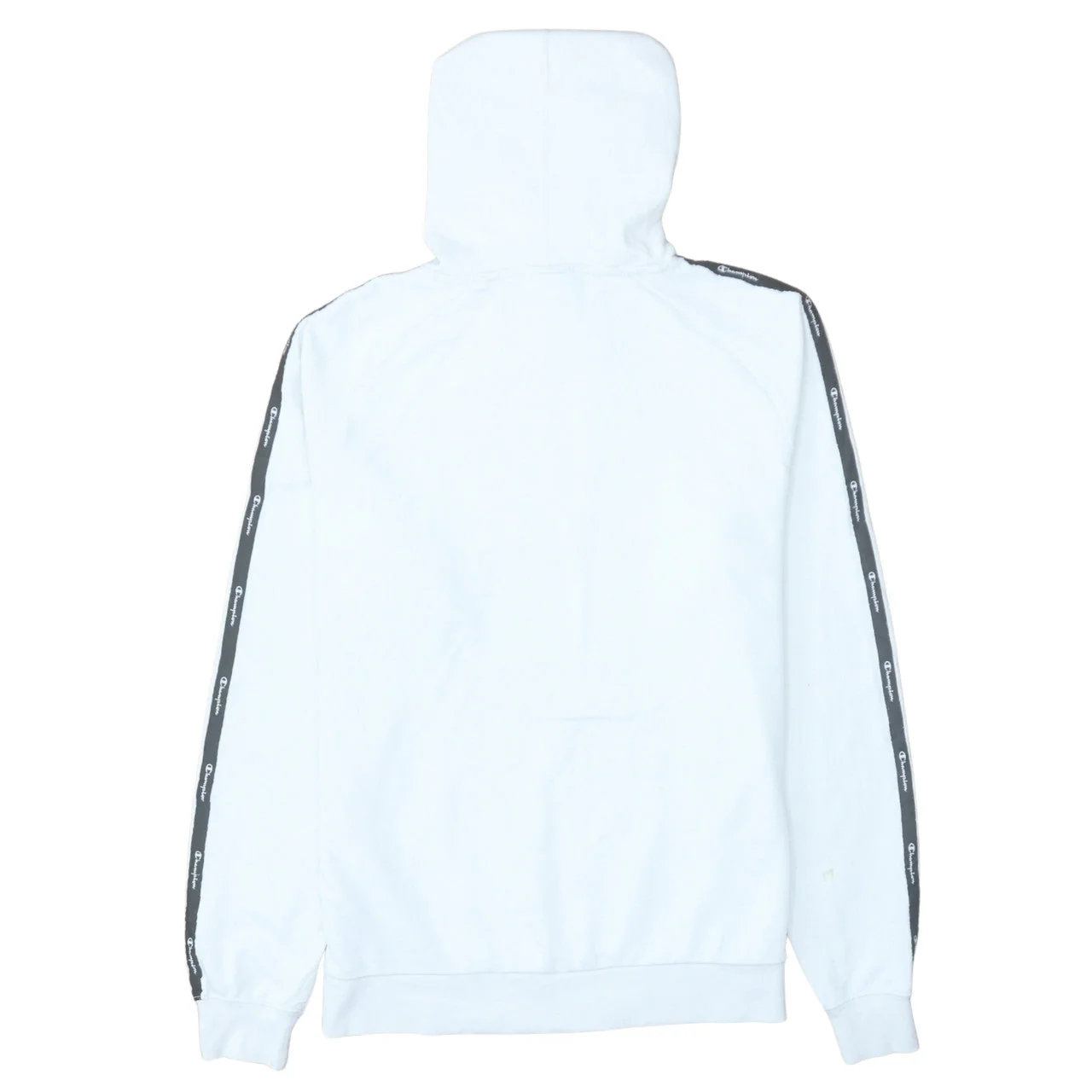 Champion Boys White Pullover Hoodie 15-16 Years Cotton Blend Logo Tape - Image 4
