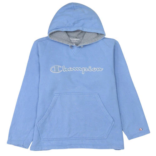 Champion Girls Blue Pullover Hoodie 13-14 Years Logo Cotton Hoodie