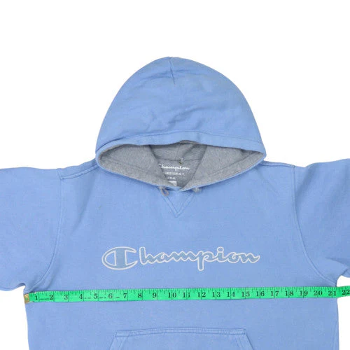 Champion Girls Blue Pullover Hoodie 13-14 Years Logo Cotton Hoodie - Image 2