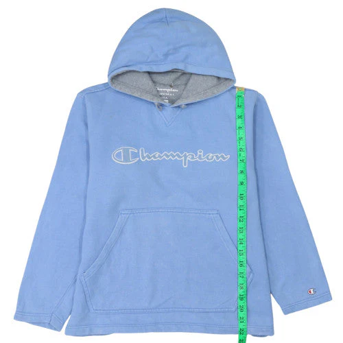 Champion Girls Blue Pullover Hoodie 13-14 Years Logo Cotton Hoodie - Image 3
