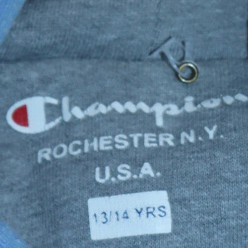 Champion Girls Blue Pullover Hoodie 13-14 Years Logo Cotton Hoodie - Image 5