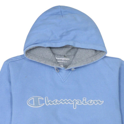 Champion Girls Blue Pullover Hoodie 13-14 Years Logo Cotton Hoodie - Image 8