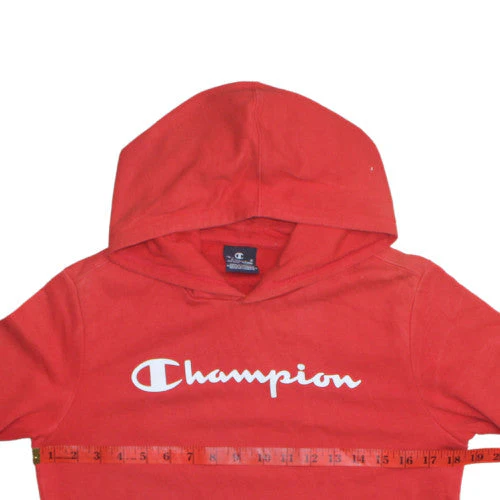 Champion Girls Red XL Pullover Hoodie 13-14 Years Cotton Blend Fleece - Image 3