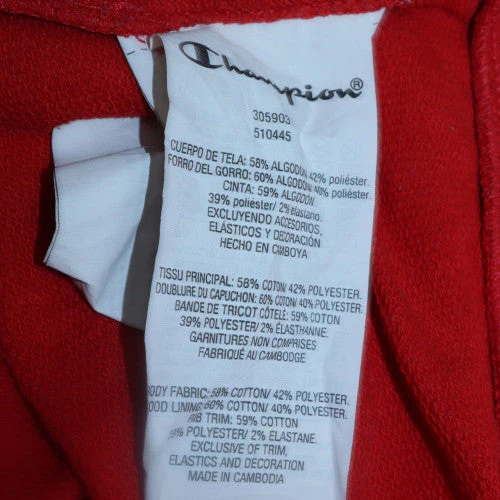 Champion Girls Red XL Pullover Hoodie 13-14 Years Cotton Blend Fleece - Image 6