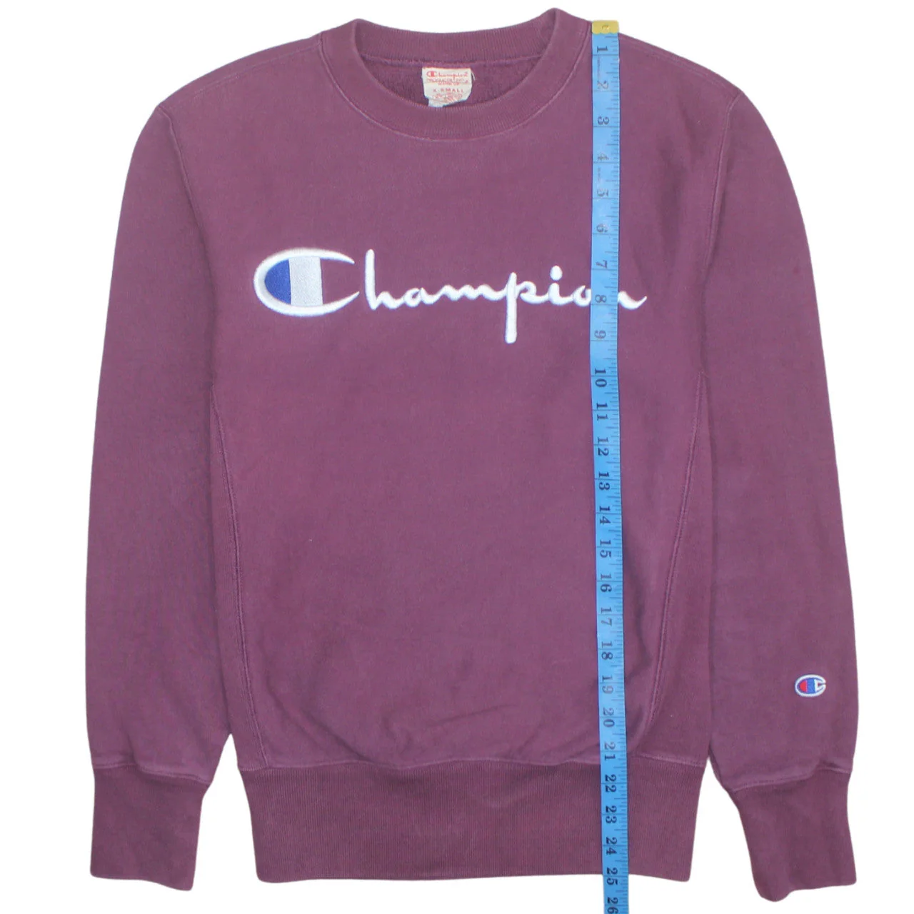 Champion Men Purple XS Pullover Sweatshirt Crew Neck Embroidered Logo - Image 2