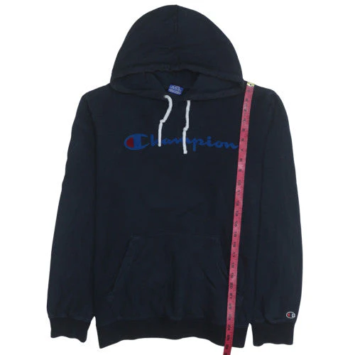 Champion Men’s Black Pullover Hoodie Large Sports Fleece - Image 3