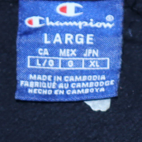 Champion Men’s Black Pullover Hoodie Large Sports Fleece - Image 5