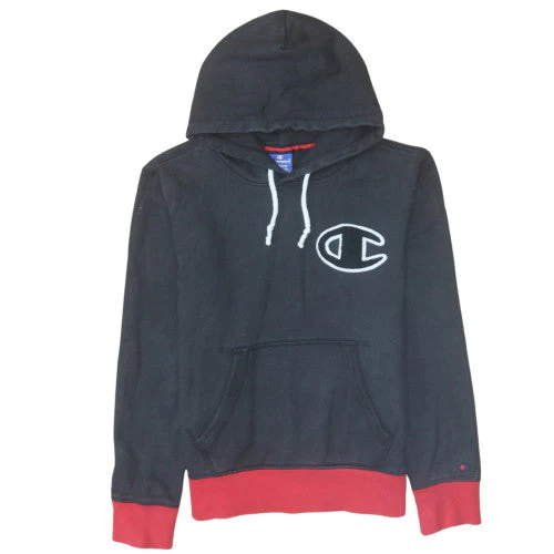Champion Men’s Black Pullover Hoodie Medium Logo Cotton