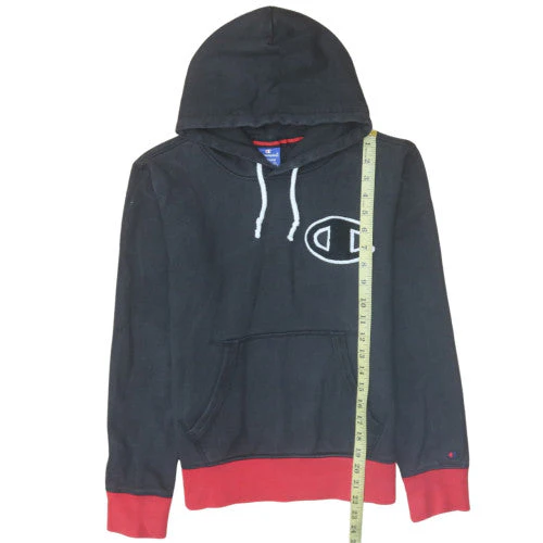 Champion Men’s Black Pullover Hoodie Medium Logo Cotton - Image 3