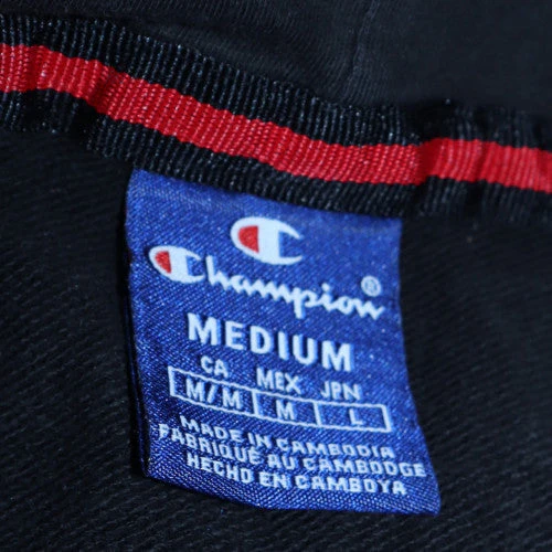 Champion Men’s Black Pullover Hoodie Medium Logo Cotton - Image 5