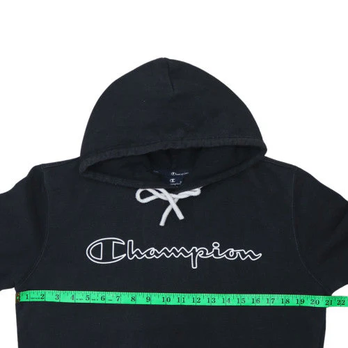 Champion Men’s Black Pullover Hoodie Medium Logo Fleece - Image 3