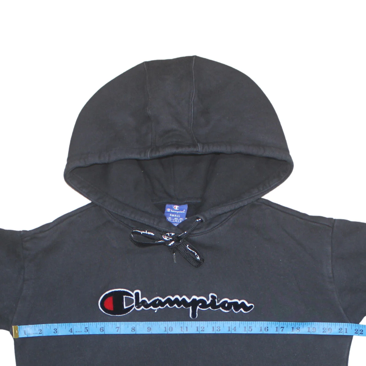 Champion Men’s Black Small Pullover Hoodie with Logo - Image 3