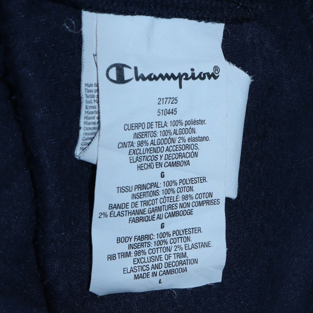 Champion Men’s Blue Red Fleece Pullover Sweatshirt Size L - Image 6