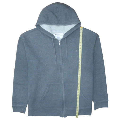 Champion Men’s Grey 2XL Full Zip Hoodie Sweatshirt - Image 2