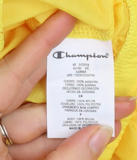 Champion Men’s Yellow Hooded Windbreaker Jacket Small - Image 5