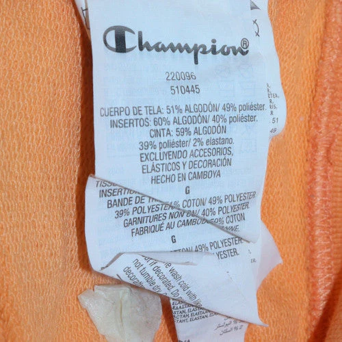 Champion Men's Beige Pullover Hoodie Large Cotton Blend - Image 6