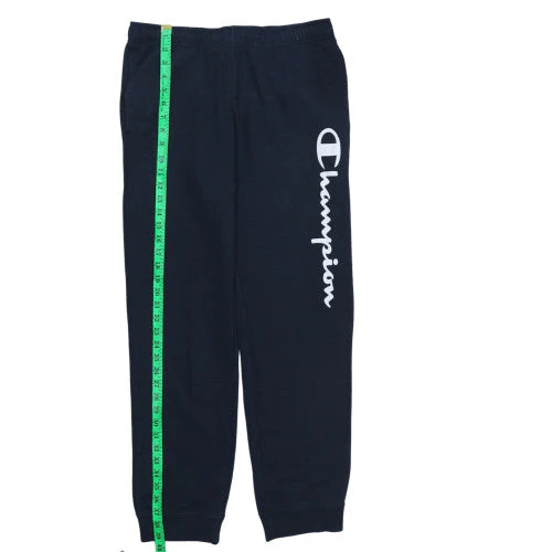 Champion Men's Black Fleece Sweatpants M Regular Fit Logo Athletic Trousers - Image 2