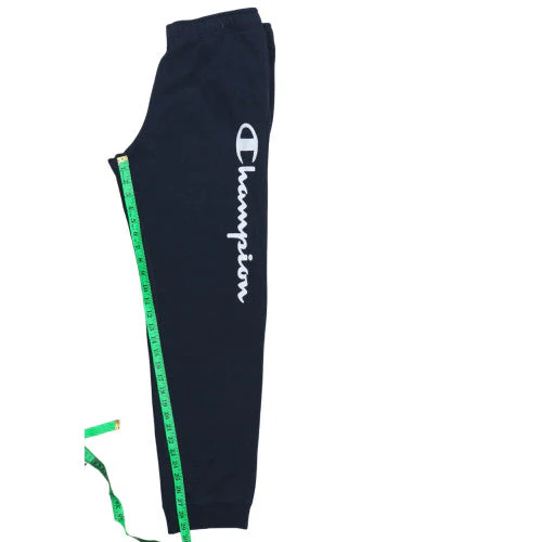Champion Men's Black Fleece Sweatpants M Regular Fit Logo Athletic Trousers - Image 3