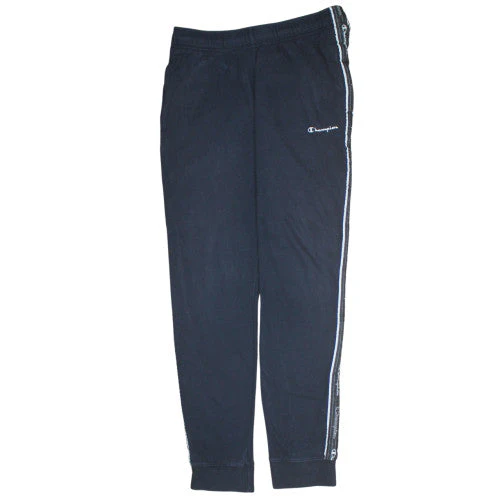 Champion Men's Black Jogger Trousers Size L with Side Stripe