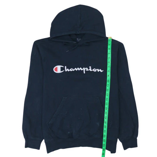 Champion Men's Black L Pullover Hoodie Logo Fleece Sweatshirt - Image 2