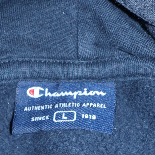 Champion Men's Black L Pullover Hoodie Logo Fleece Sweatshirt - Image 6