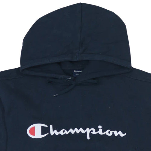 Champion Men's Black L Pullover Hoodie Logo Fleece Sweatshirt - Image 7