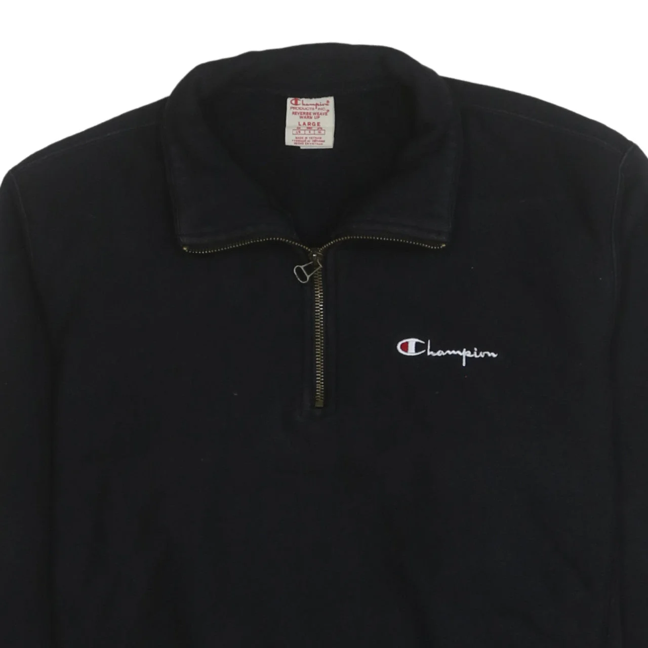 Champion Men's Black Large 1/4 Zip Reverse Weave Sweatshirt - Image 8