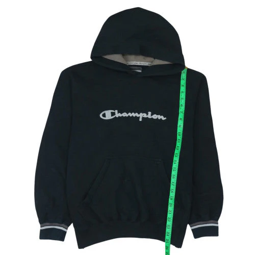 Champion Men's Black Large Pullover Hoodie with Logo Front - Image 2