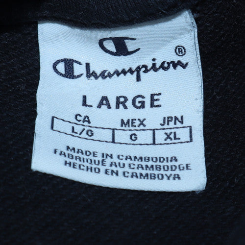 Champion Mens Black Large Pullover Sweatshirt Crew Neck Logo Cotton Blend - Image 6