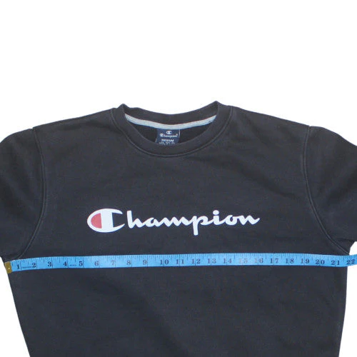 Champion Men's Black Medium Pullover Crew Neck Sweatshirt - Image 2