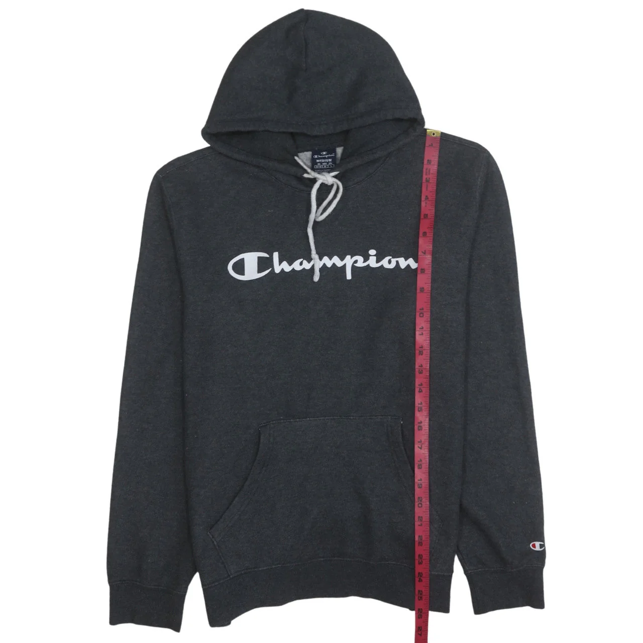 Champion Mens Black Medium Pullover Hoodie Sweatshirt - Image 3