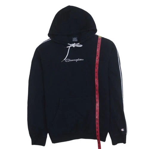 Champion Men's Black Medium Pullover Hoodie with Embroidered Logo - Image 3
