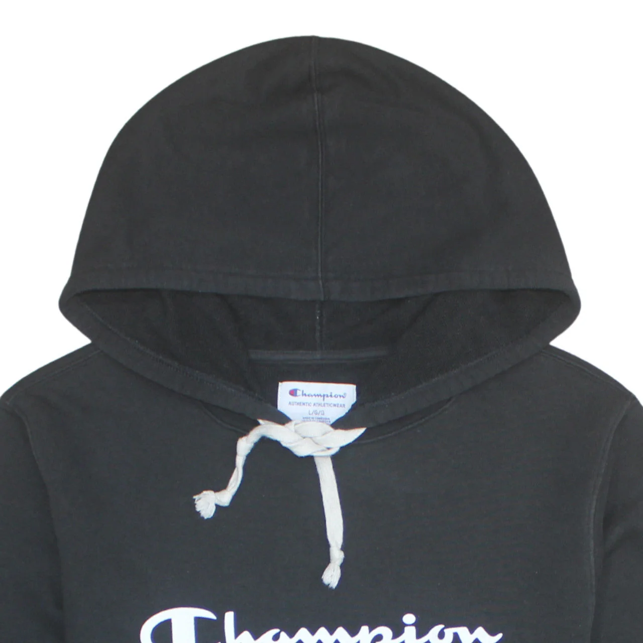 Champion Men's Black Pullover Hoodie L Hooded Sports Sweatshirt - Image 7