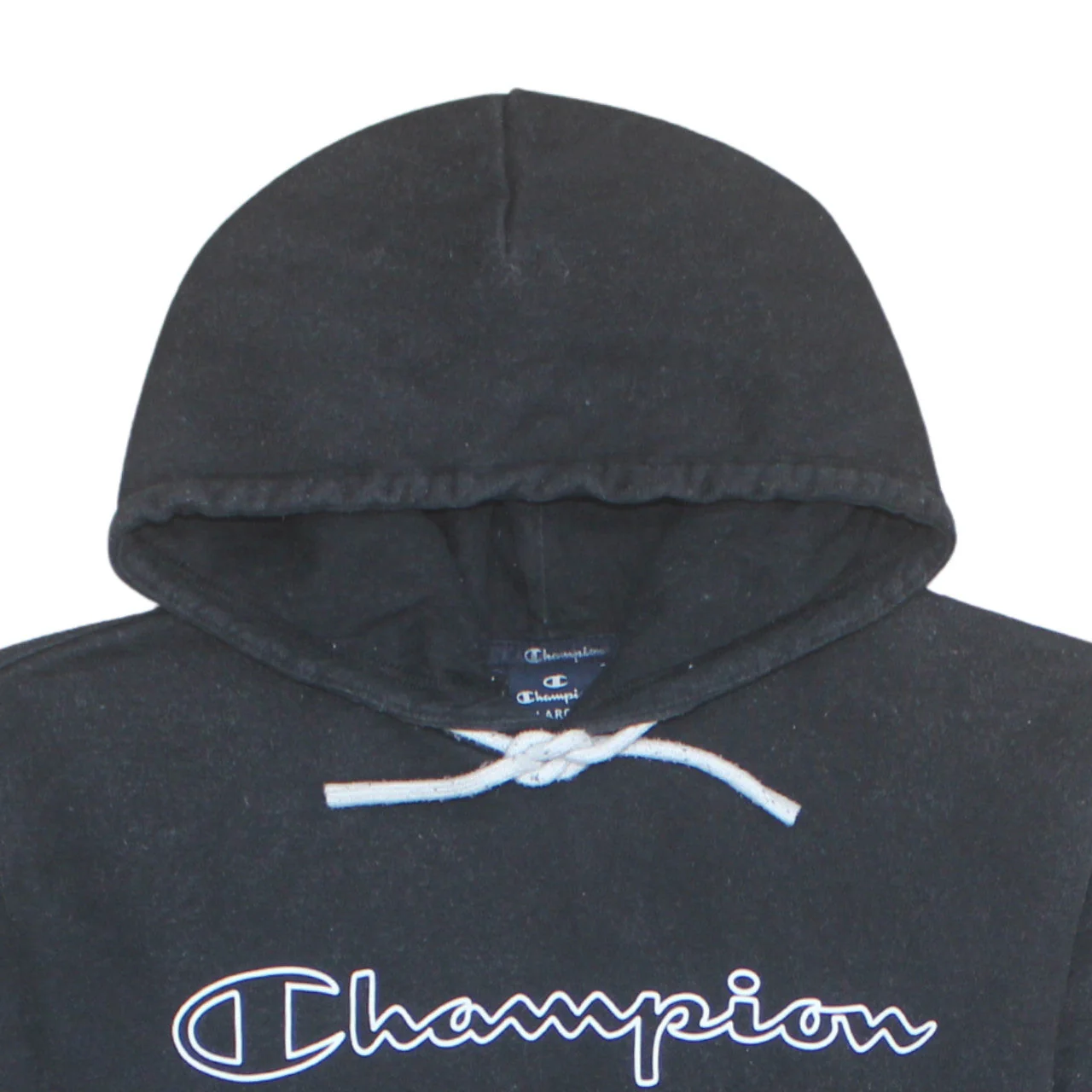 Champion Men's Black Pullover Hoodie L Logo Sportswear - Image 7