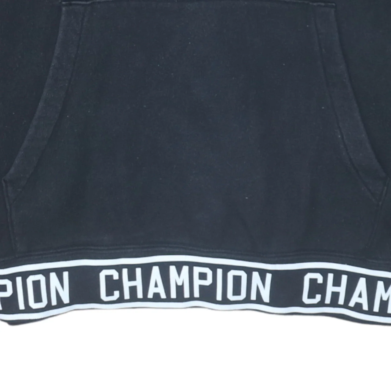 Champion Men's Black Pullover Hoodie Size L Logo Fleece Sweatshirt - Image 7