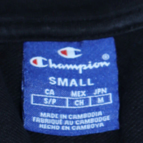 Champion Men's Black Pullover Hoodie Small Embroidered Logo - Image 5