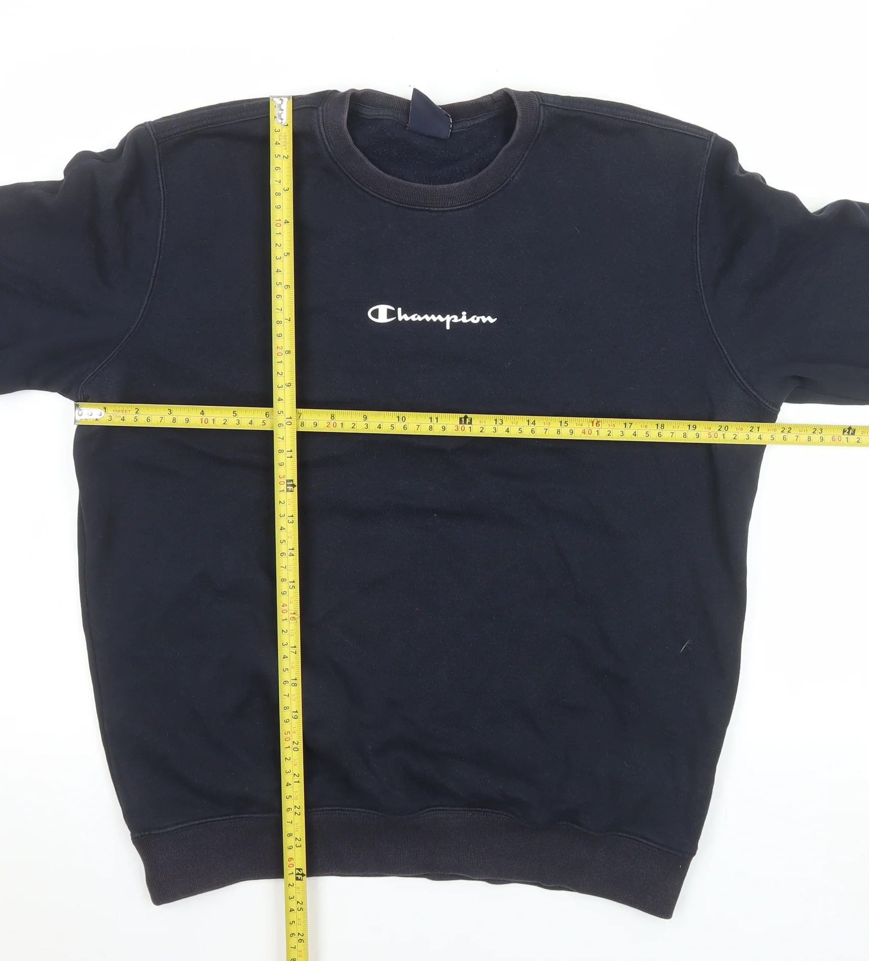 Champion Men's Black Pullover Sweatshirt Medium Crew Neck Fleece - Image 2