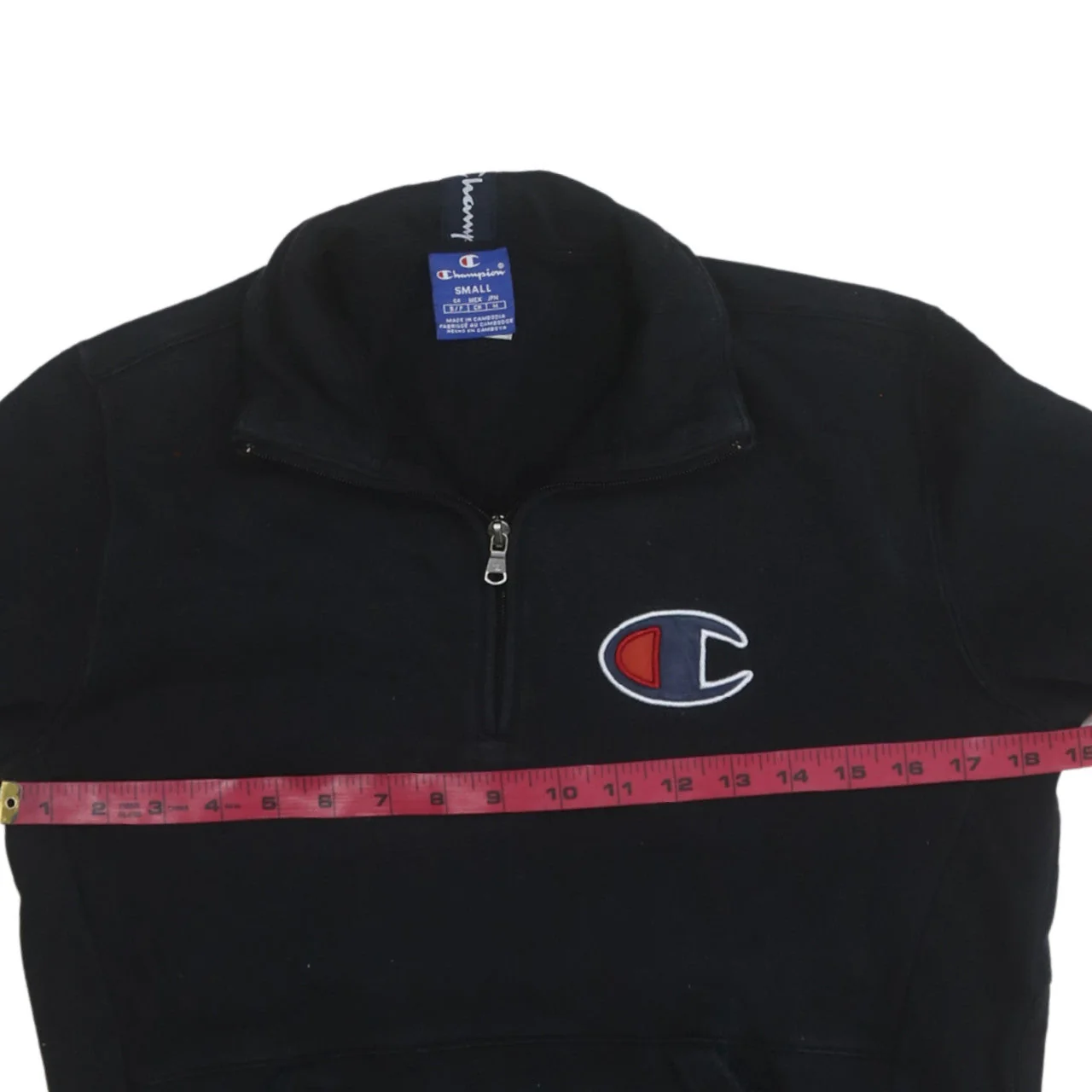 Champion Men's Black Small 1/2 Zip Fleece Sweatshirt - Image 2