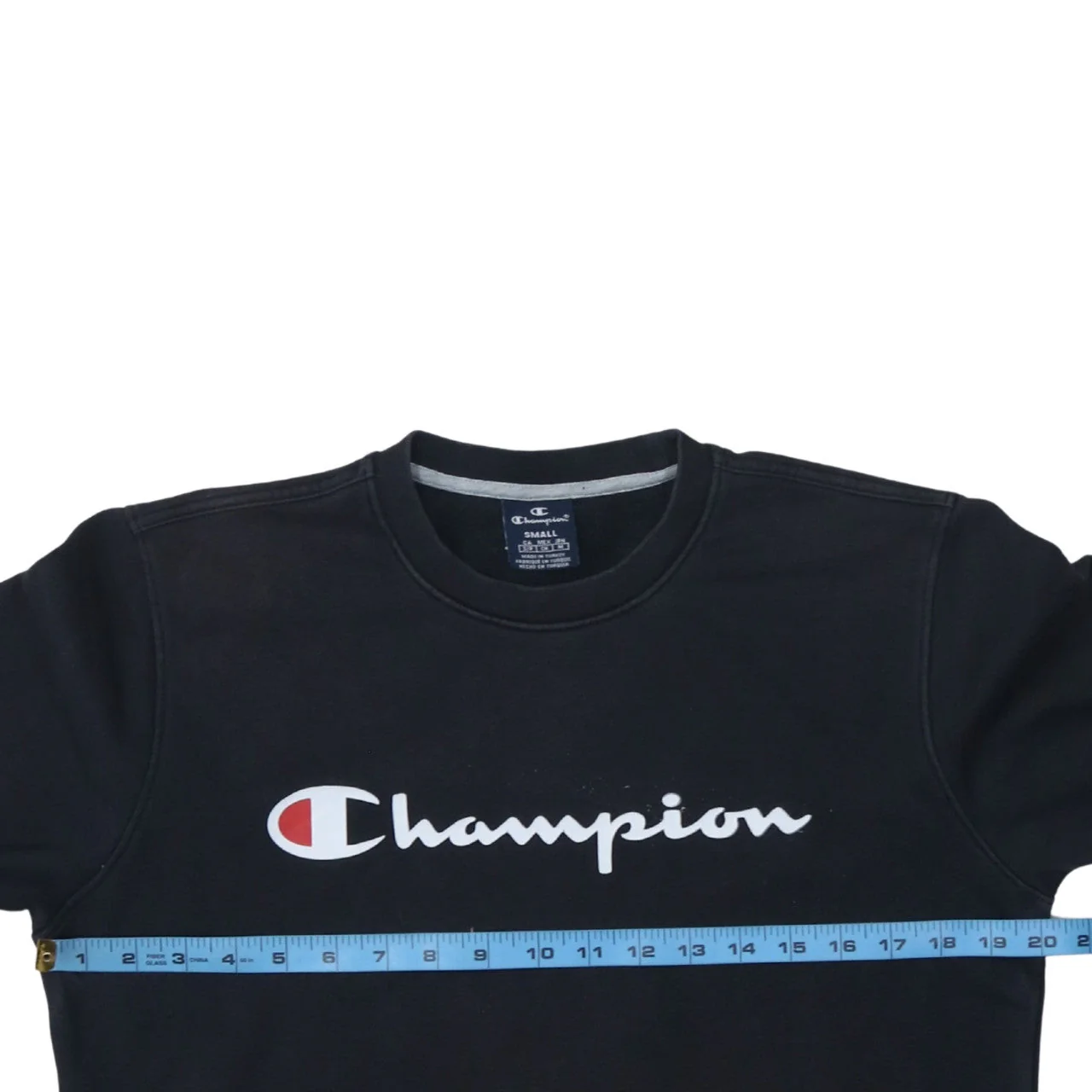 Champion Men's Black Small Pullover Crew Neck Logo Sweatshirt - Image 3