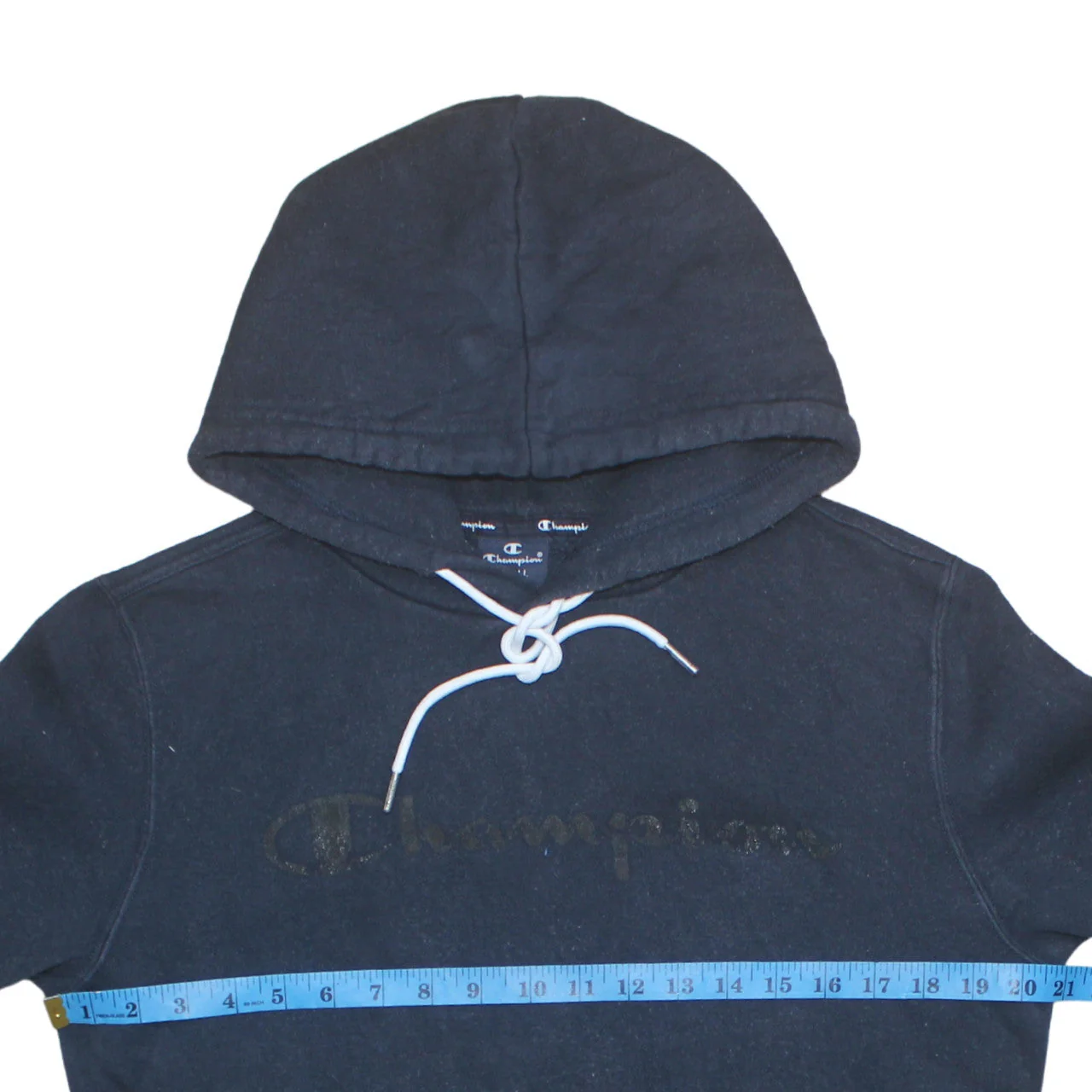 Champion Men's Black Small Pullover Hoodie Fleece Logo Sweatshirt - Image 2