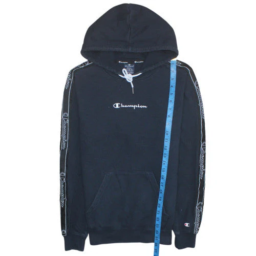 Champion Men's Black Small Pullover Hoodie Logo Sportswear - Image 3