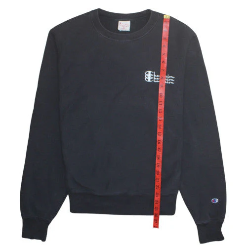 Champion Men's Black Small Reverse Weave Crew Neck Sweatshirt - Image 3