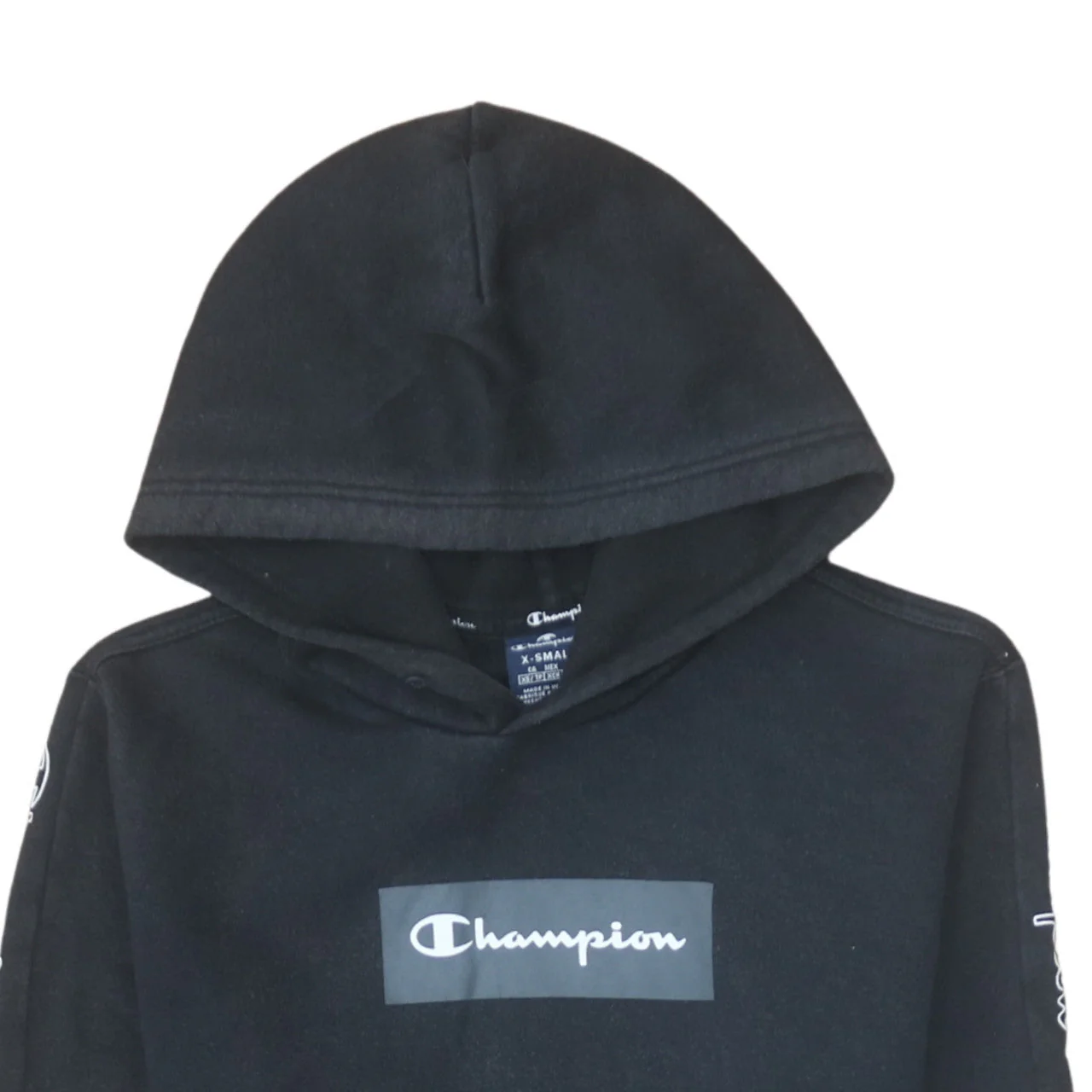 Champion Men's Black XS Pullover Hoodie with Logo Graphic - Image 8