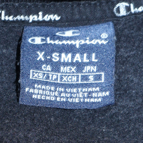 Champion Men's Black XS Pullover Sweatshirt Crew Neck Logo Sportswear - Image 5