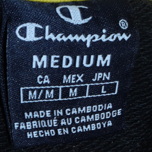 Champion Men's Black Yellow Colourblock Crew Neck Sweatshirt Medium - Image 5