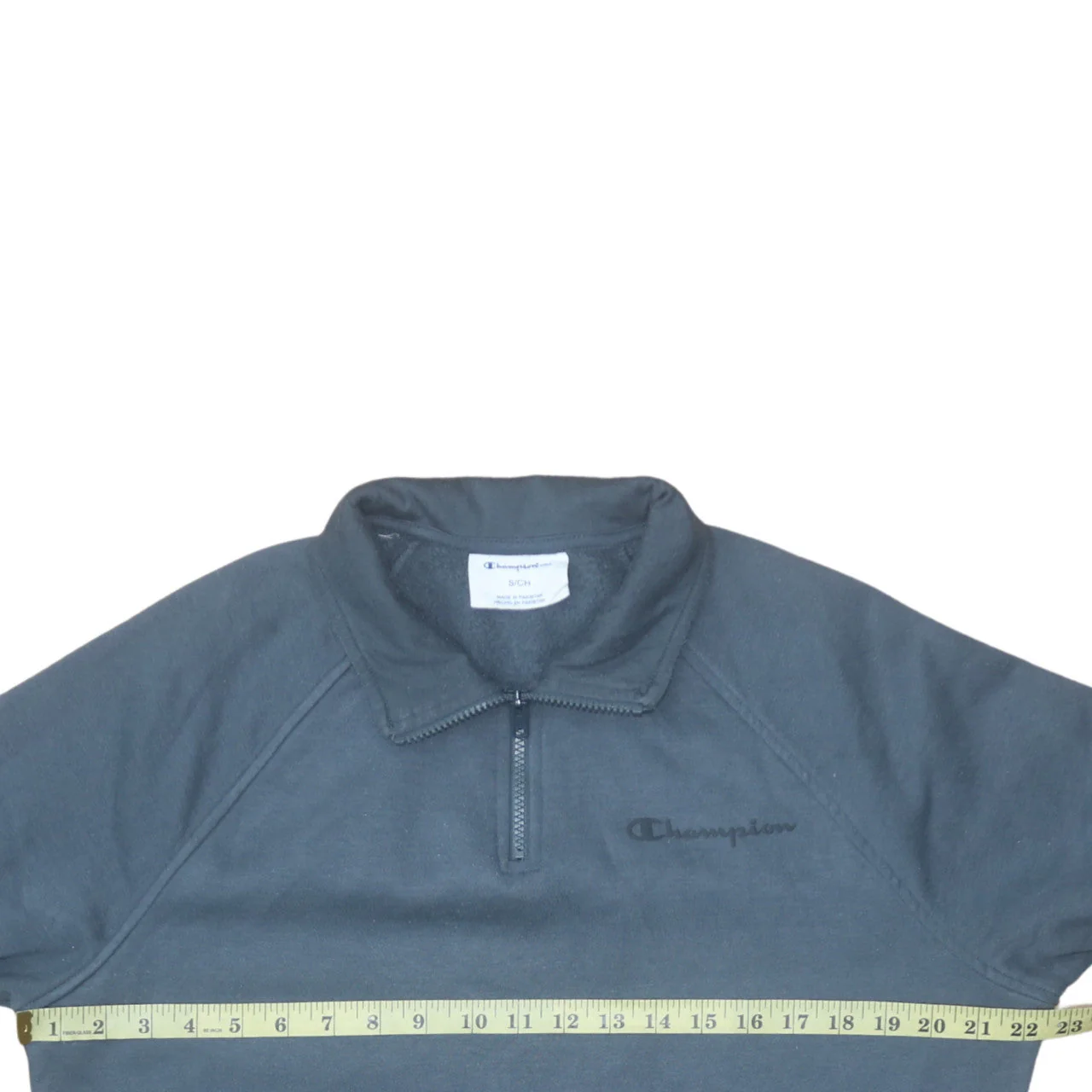 Champion Men's Blue 1/4 Zip Pullover Sweatshirt Size S - Image 2