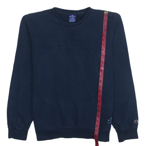 Champion Men's Blue Cotton Embroidered Logo Pullover Sweatshirt L - Image 3