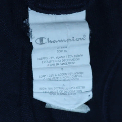 Champion Men's Blue Crew Neck Long Sleeve Pullover Sweatshirt Size L - Image 5