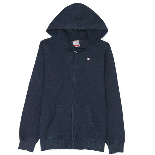 Champion Men's Blue Full Zip Hoodie Size L Heritage Fit Fleece