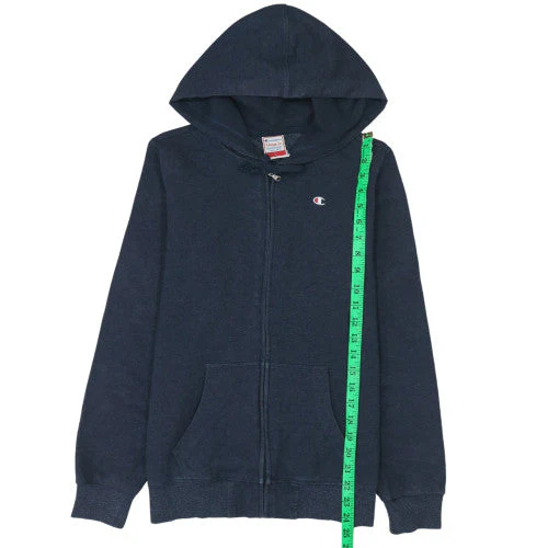 Champion Men's Blue Full Zip Hoodie Size L Heritage Fit Fleece - Image 3